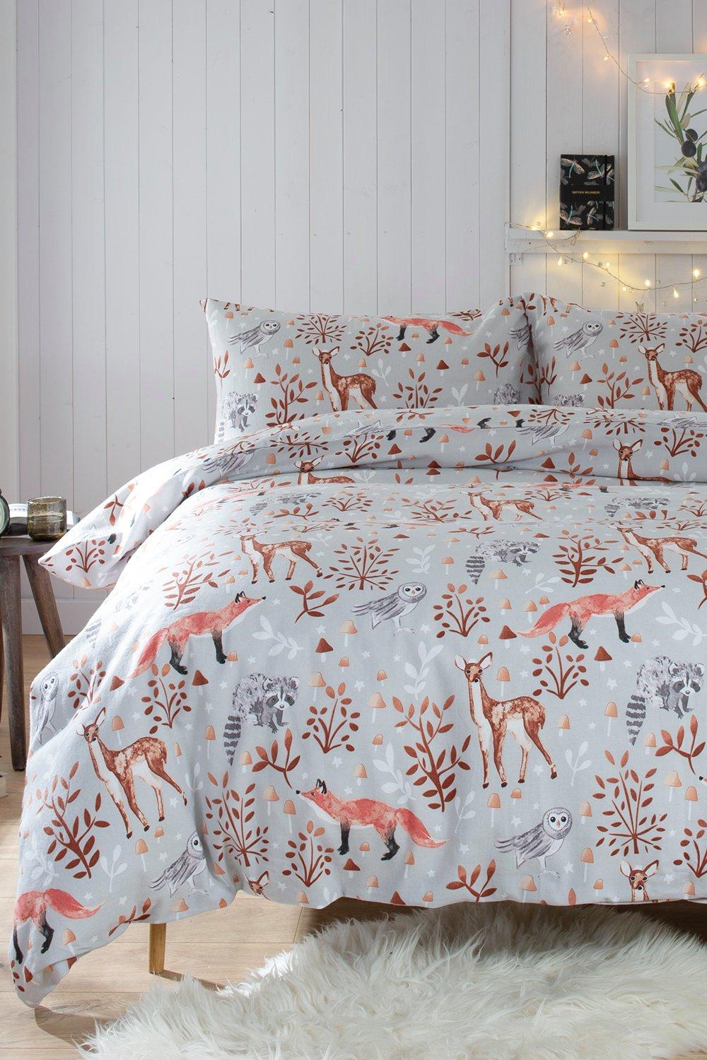 Winter Wildlife 200 Thread Brushed Count Cotton Rich Reversible Duvet Cover Set
