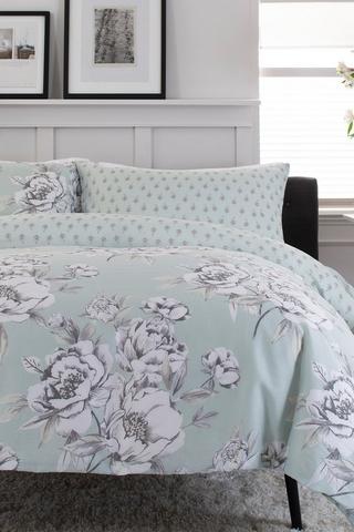 Product St George Green 200 Thread Count Cotton Rich  Reversible Duvet Cover Set Green