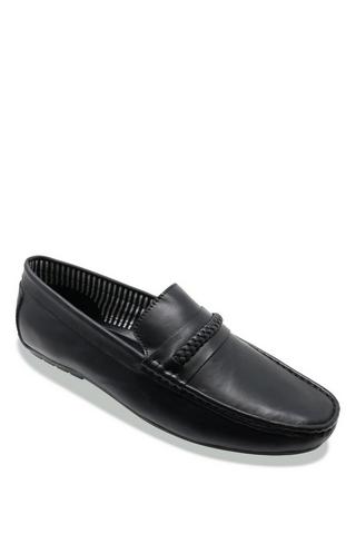 Product Leather Wide Fit Drive Shoe Black