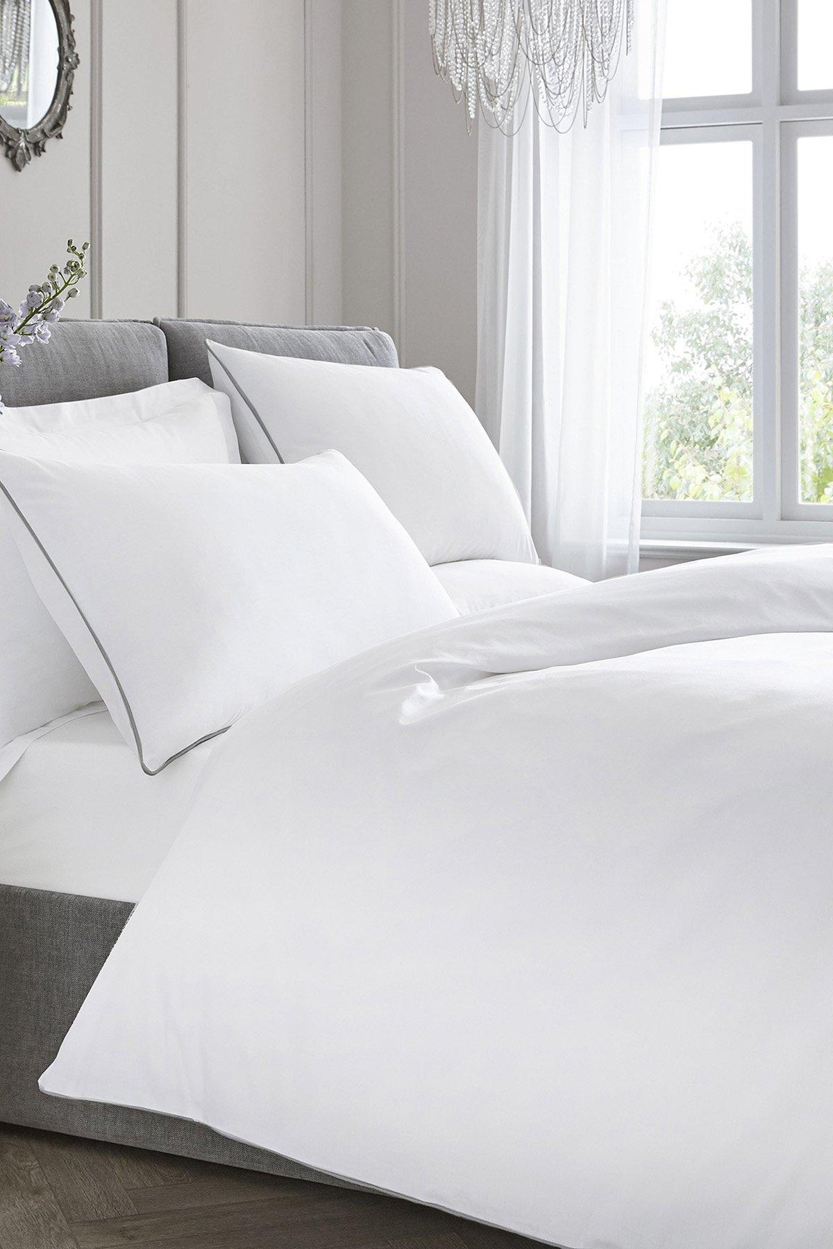 'Premium 200TC Plain Dye' Hotel Quality 100% Percale Cotton Duvet Cover Set