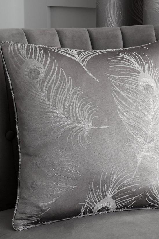 Curtina 'Peacock Feather' Metallic Detailed Jacquard Woven Filled Cushion 1