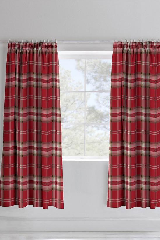 Catherine Lansfield 'Kelso Check' Pencil Pleat Lined Curtains 1