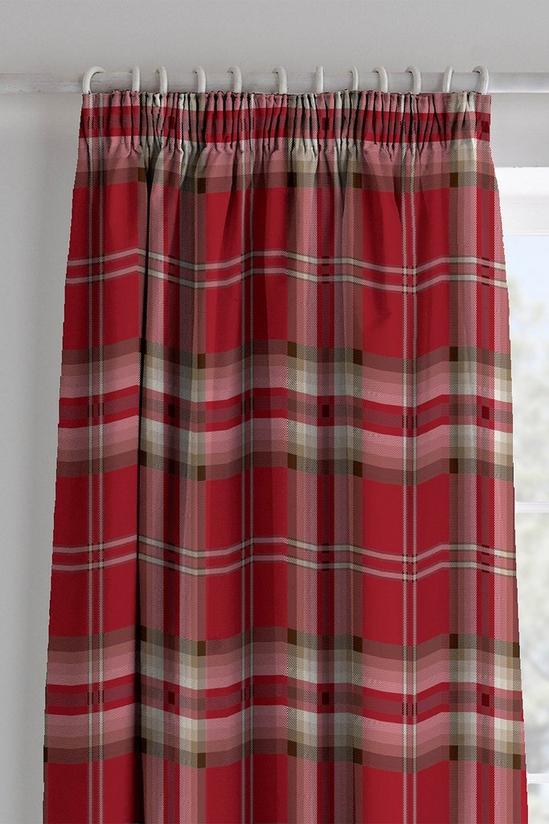 Catherine Lansfield 'Kelso Check' Pencil Pleat Lined Curtains 2