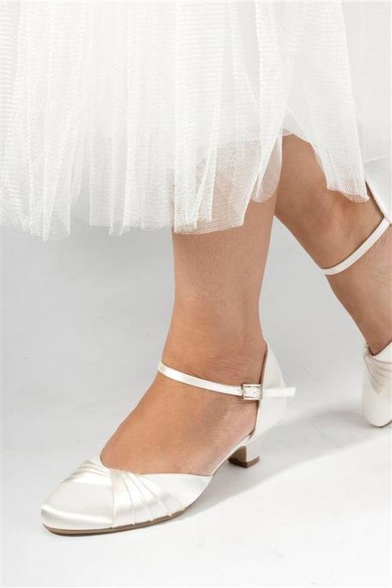 Paradox London Satin 'Protea' Mid Kitten Heel Court Shoes 4
