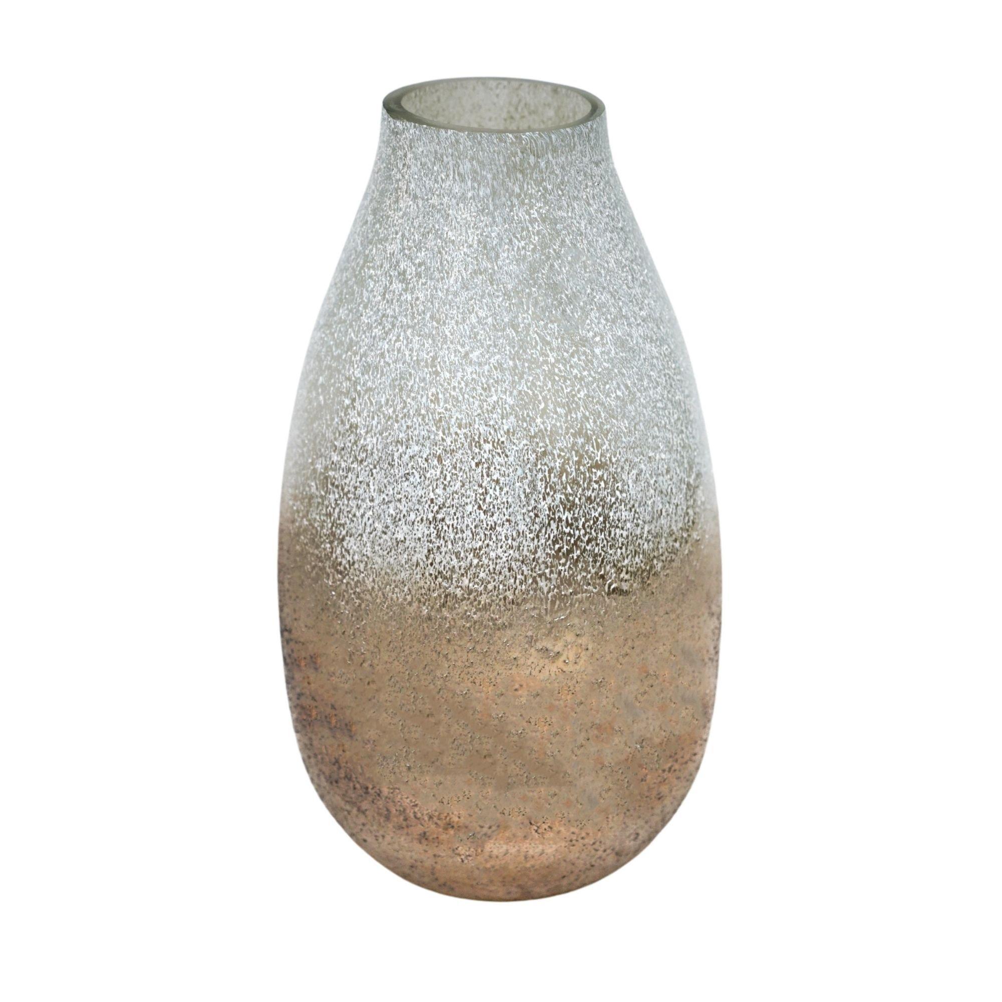 Verre Snowdrop Gold Frosted Vase H32Cm W18Cm