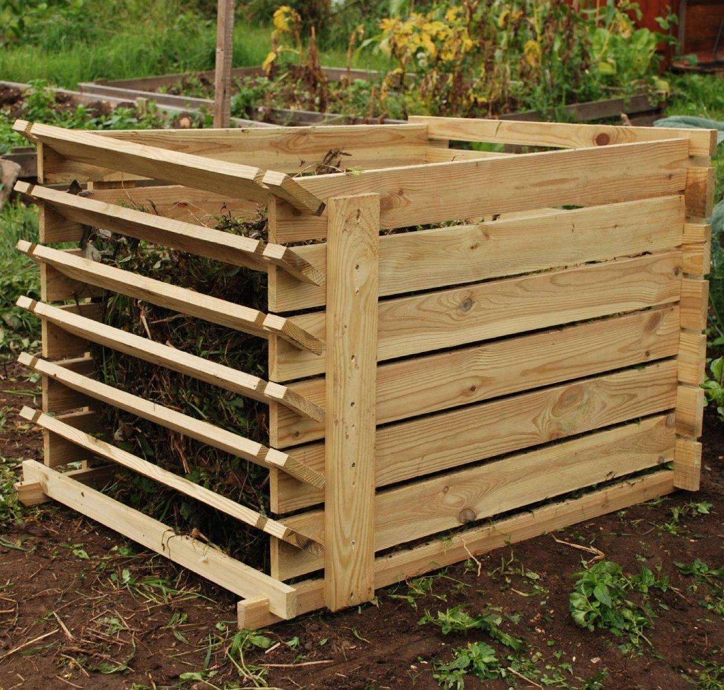 Outdoor Wooden Compost Bin 449 Litre Composter with Slatted Design 75cm