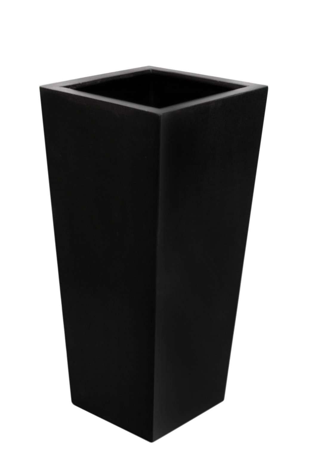 Polystone Outdoor Weatherproof Tall Black Flared Square Planter 91cm
