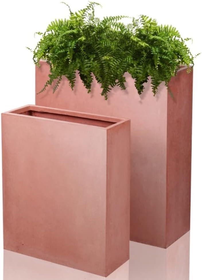 Tall Fibrecotta Trough Planter in Terracotta  72 x 60 x 22cm