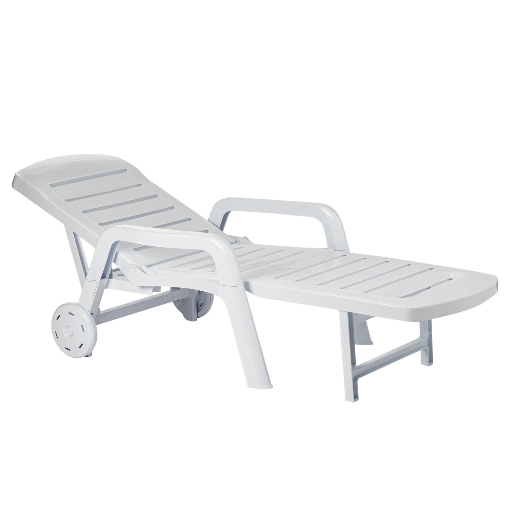 Palamos 3 Position Sun Loungers White Pack of 2