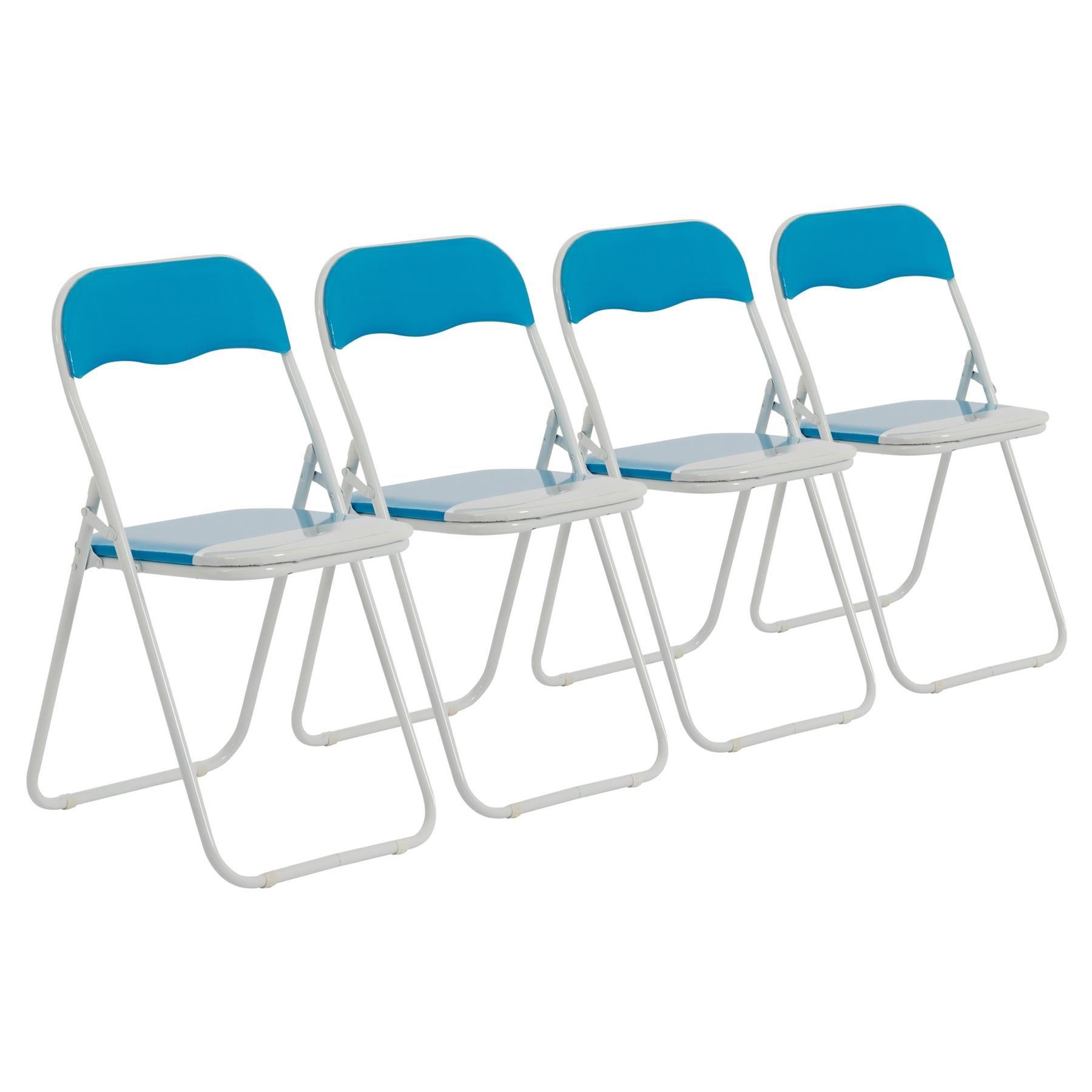 Coloured Padded Folding Chairs Pack of 4