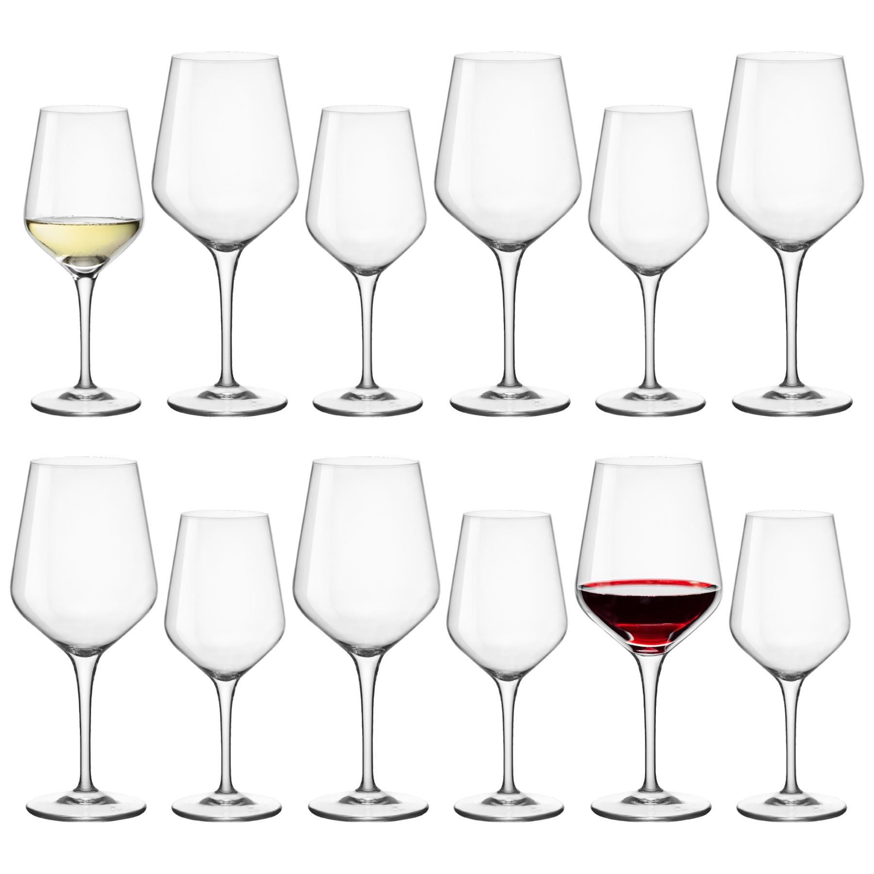 12pc Electra Red & White Wine Glasses Set