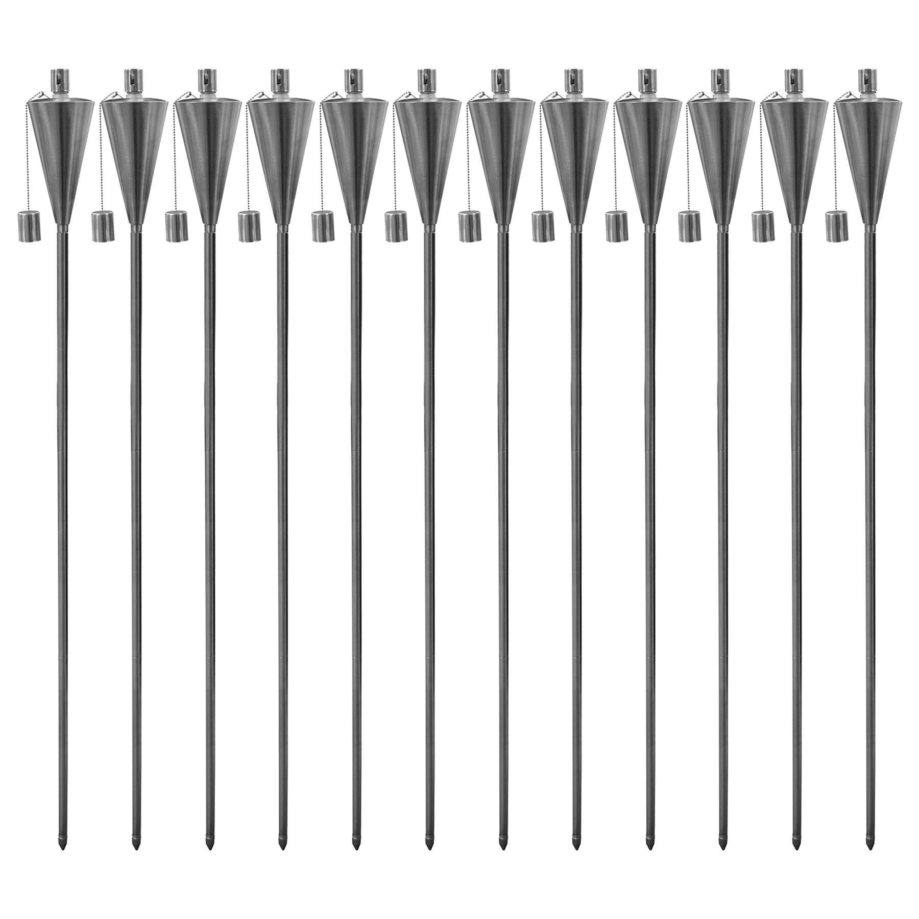 Metal Garden Torches Cone Pack of 12