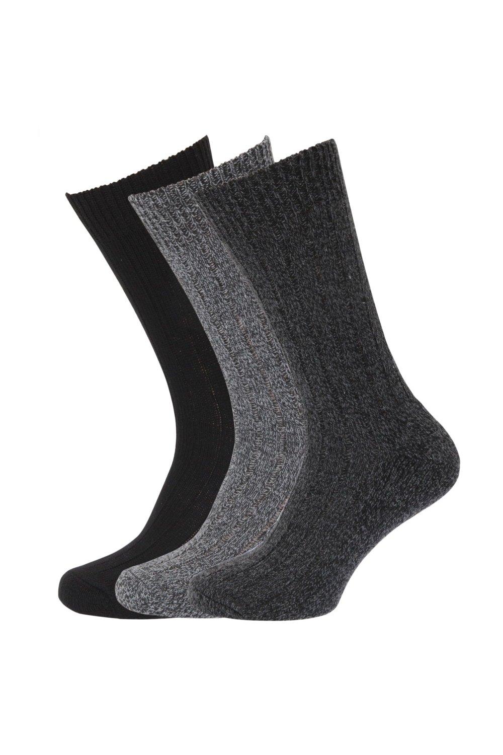 Wool Blend Socks With Wool Padded Sole (Pack Of 3)