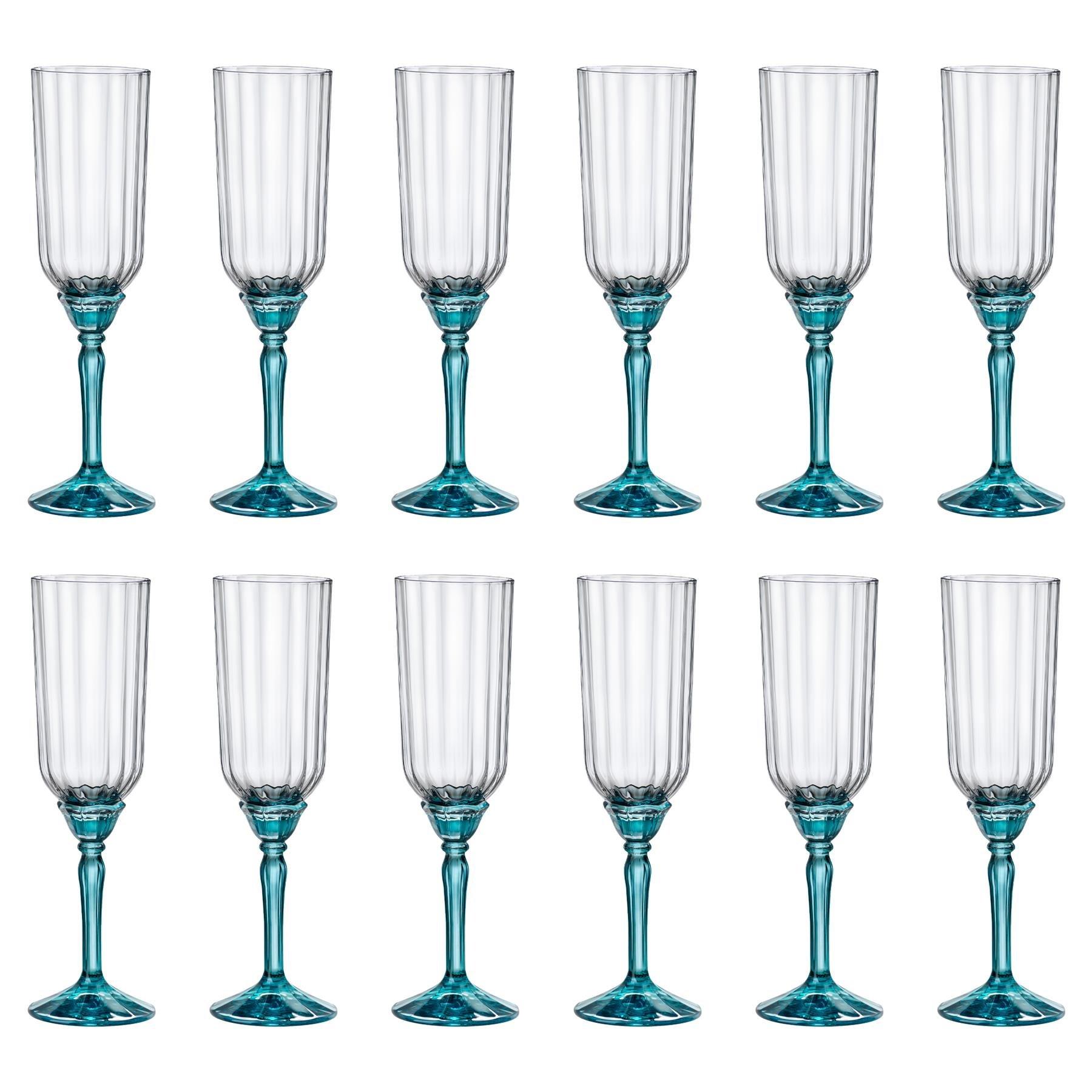 Florian Champagne Flutes - 210ml - Blue - Pack of 12