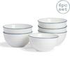 Nicola Spring White Farmhouse Cereal Bowls 15cm Pack of 6 thumbnail 1