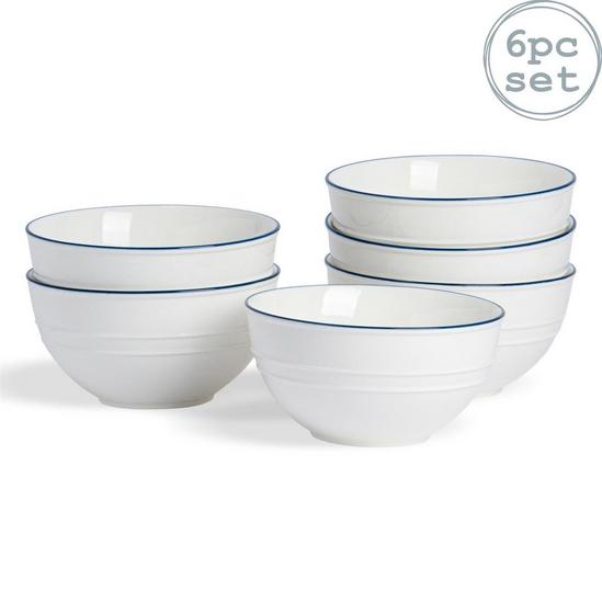 Nicola Spring White Farmhouse Cereal Bowls 15cm Pack of 6 1