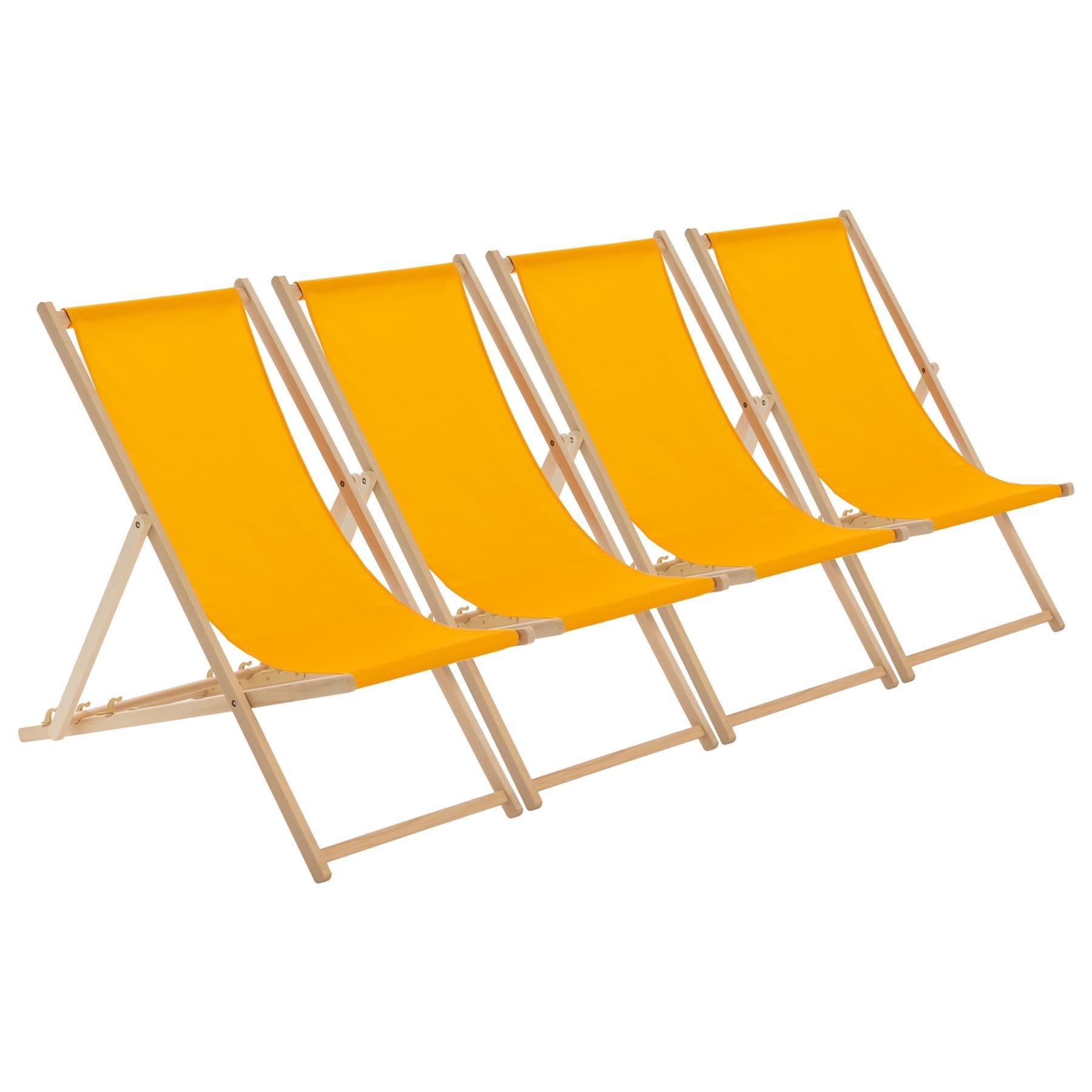 Reclining Folding Deck Chair Orange