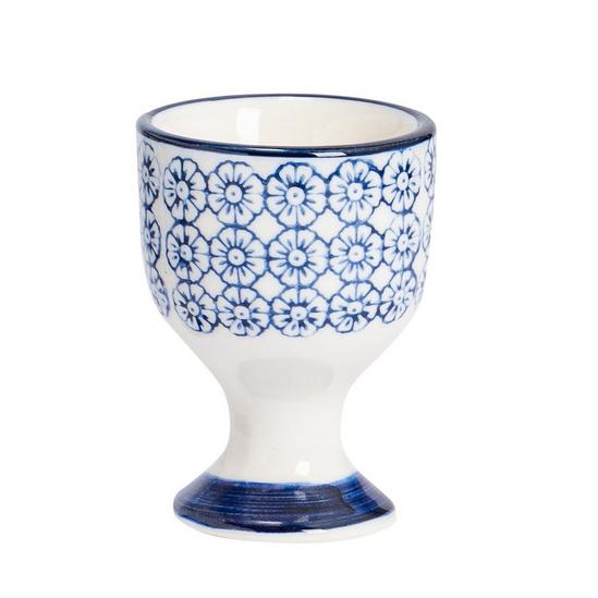 Nicola Spring Hand-Printed Egg Cups 5.5cm 3 Colours Pack of 3 4