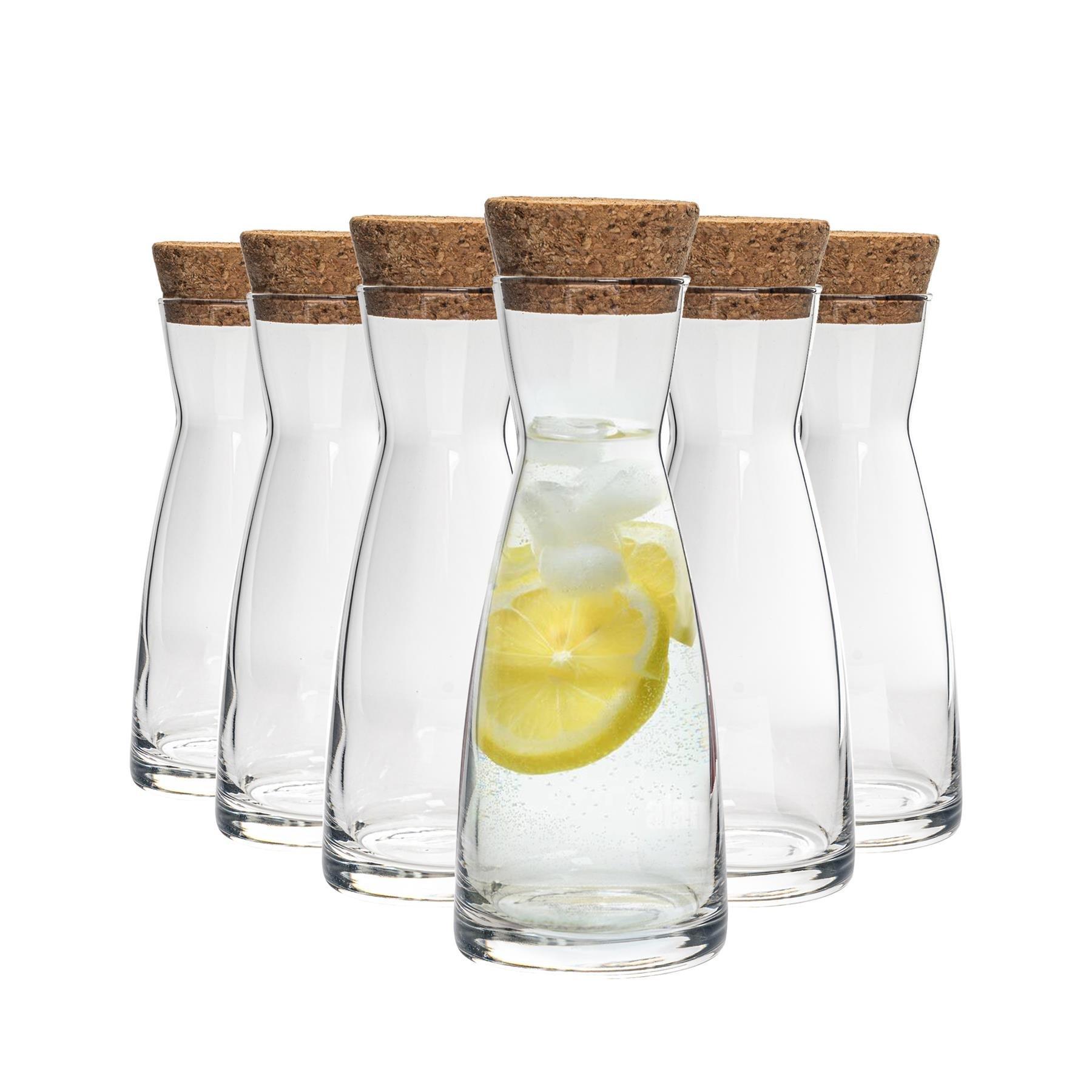 Ypsilon Glass Carafes With Cork Lids - 1.1 Litre - Pack of 6