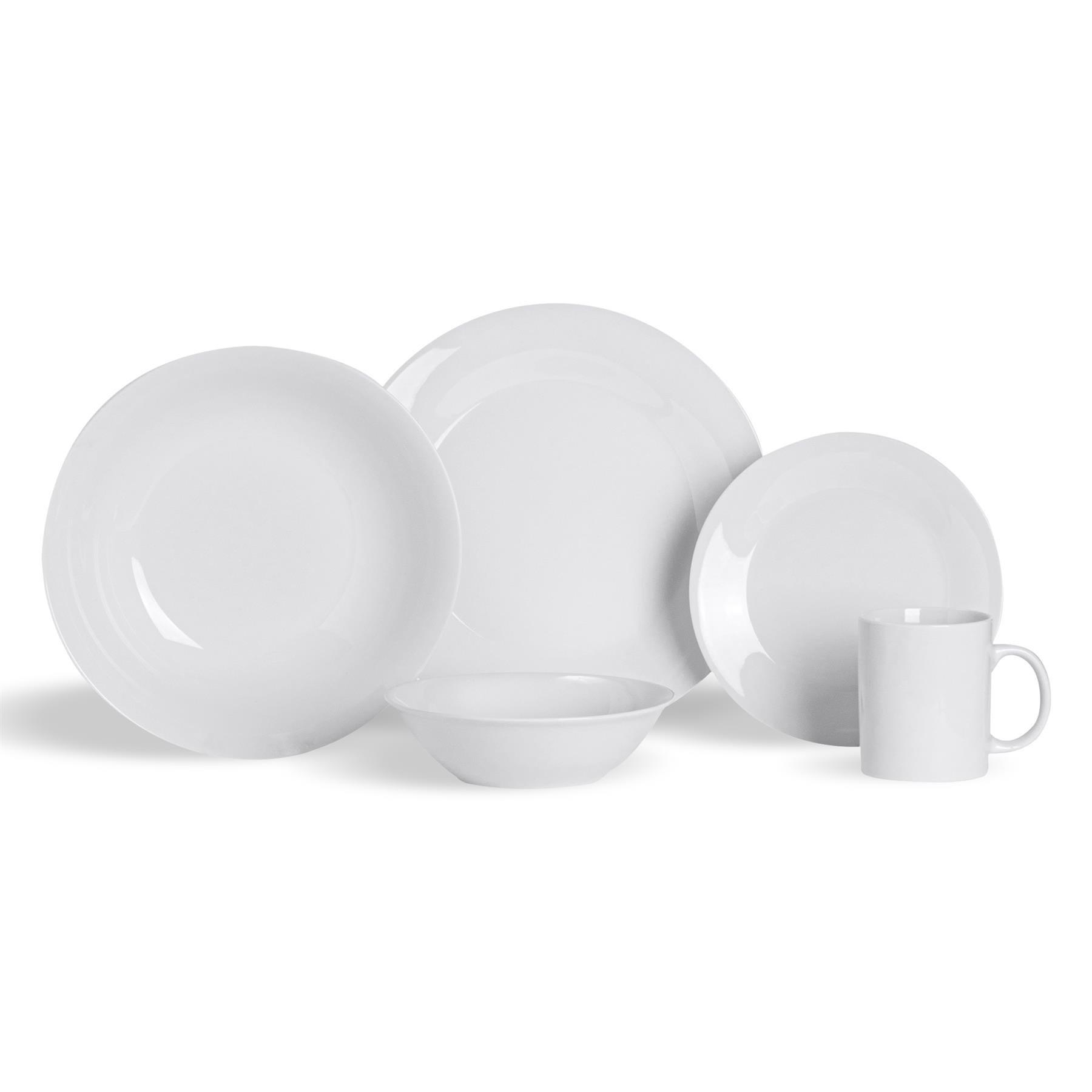30 Piece Dinnerware Set, Service for 6 white