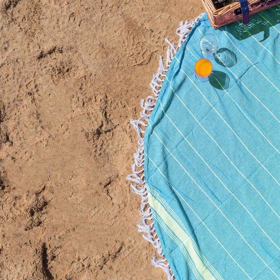 Nicola Spring Round Turkish Cotton Beach Towel 190cm 5
