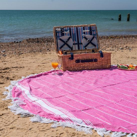 Nicola Spring Round Turkish Cotton Beach Towel 190cm 6