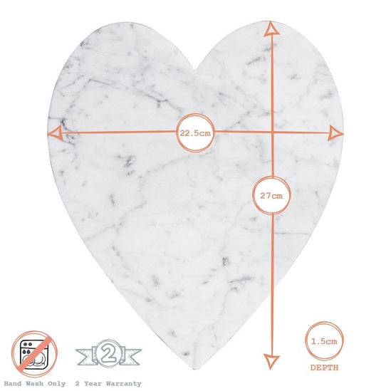 Argon Tableware Heart Marble Chopping Board 23 x 27cm 3