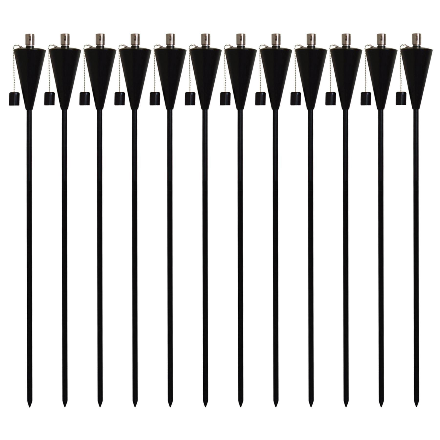 Metal Garden Torches Cone Pack of 12