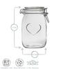 Nicola Spring Heart Glass Storage Jars 1 Litre Clear Seal Pack of 3 thumbnail 3
