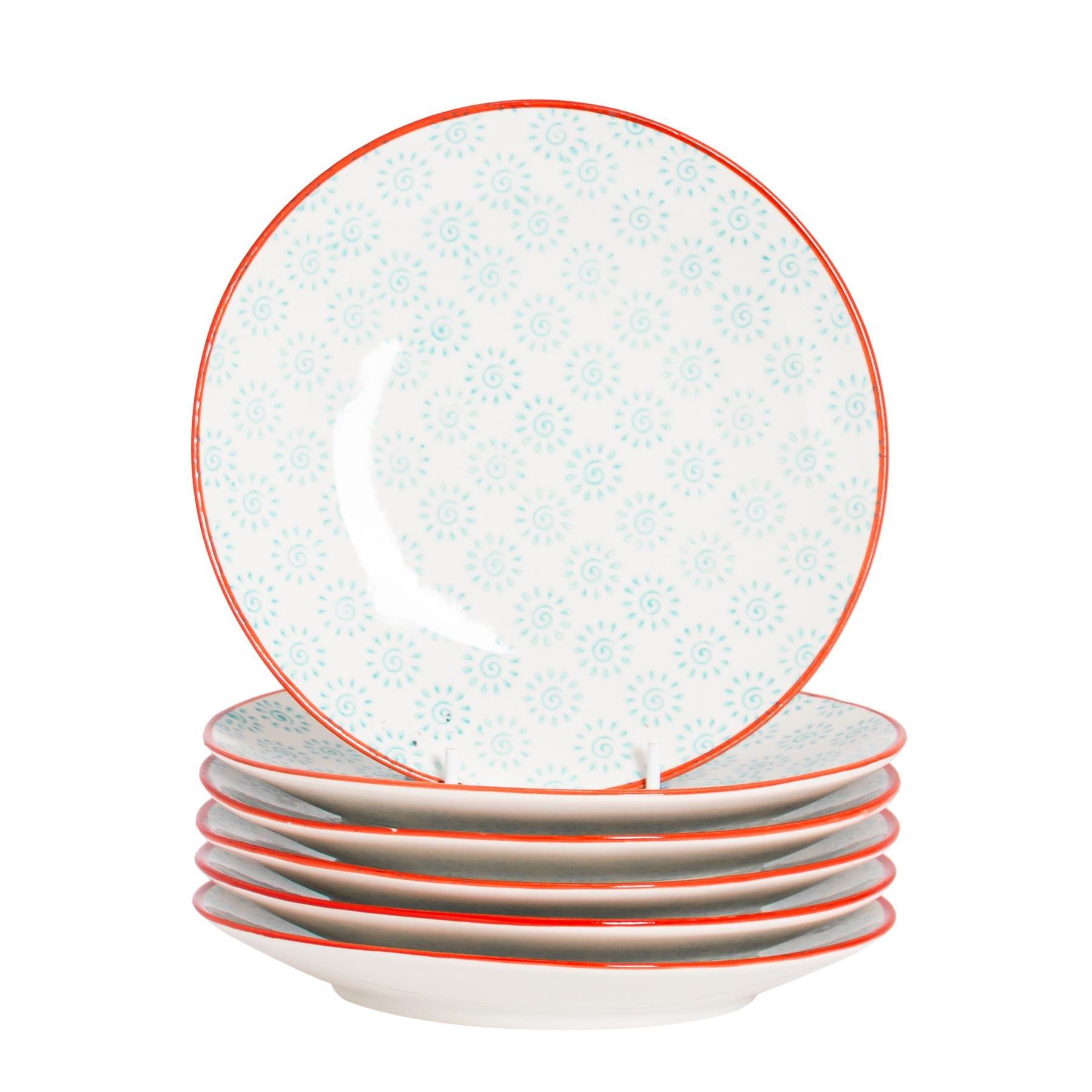 Hand-Printed Side Plates 18cm Pack of 6