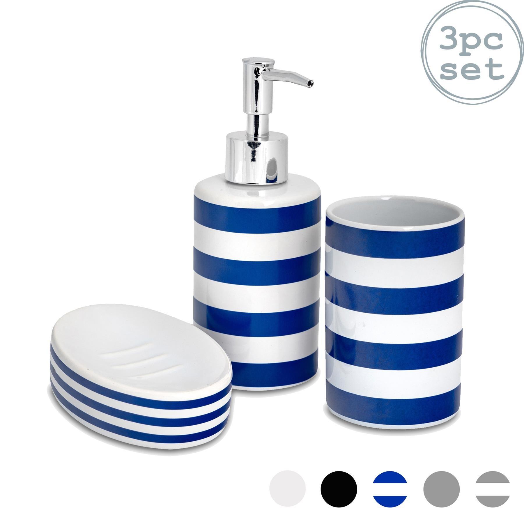 3 Piece Bathroom Accessories Set blue