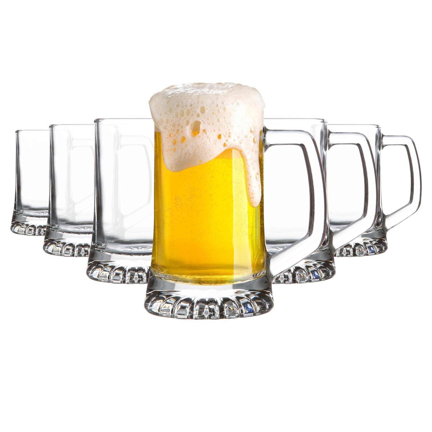 Stern Tankard Glass Beer Mugs - 290ml - Pack of 12