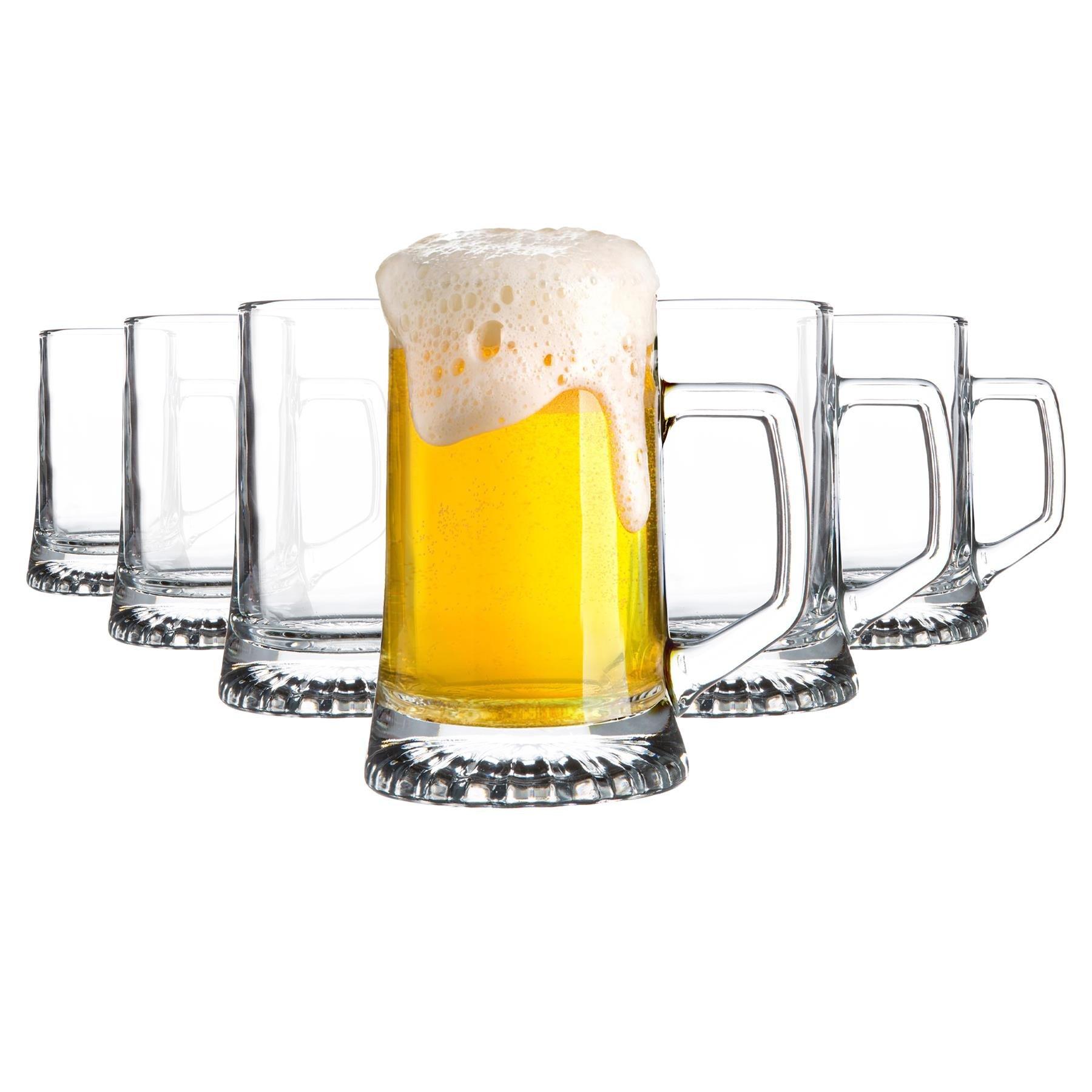 Stern Tankard Glass Beer Mugs - 510ml - Pack of 12
