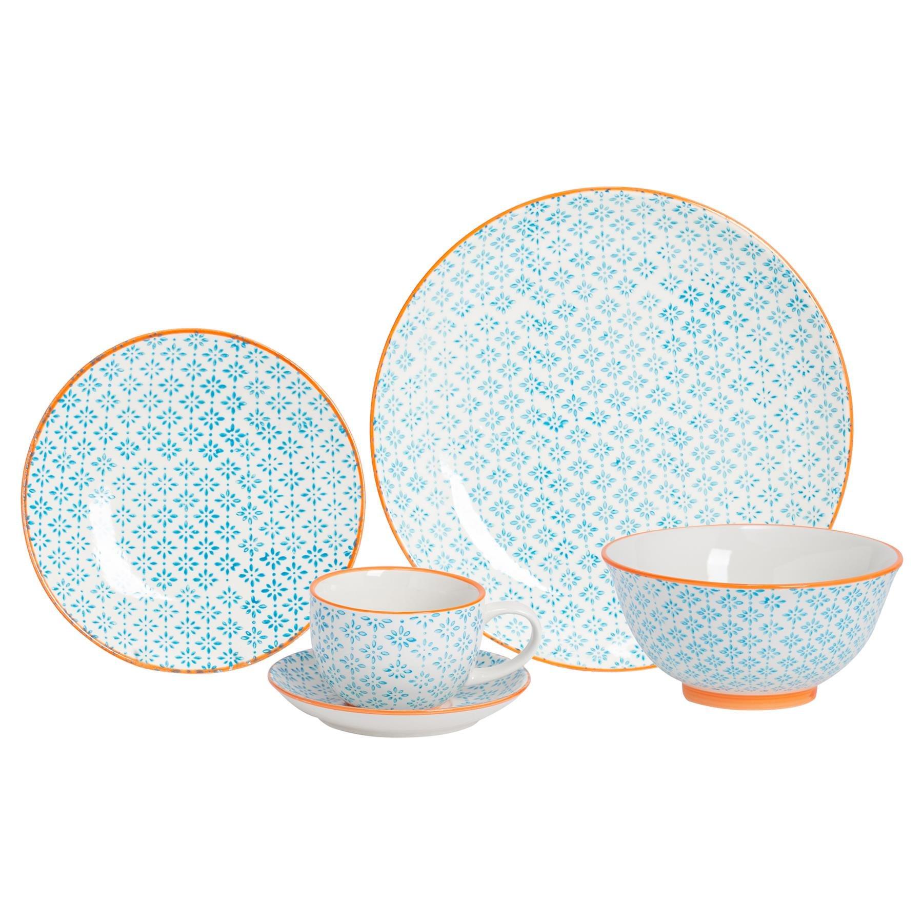 30 Piece Hand-Printed Dinner Set - Pack of 1