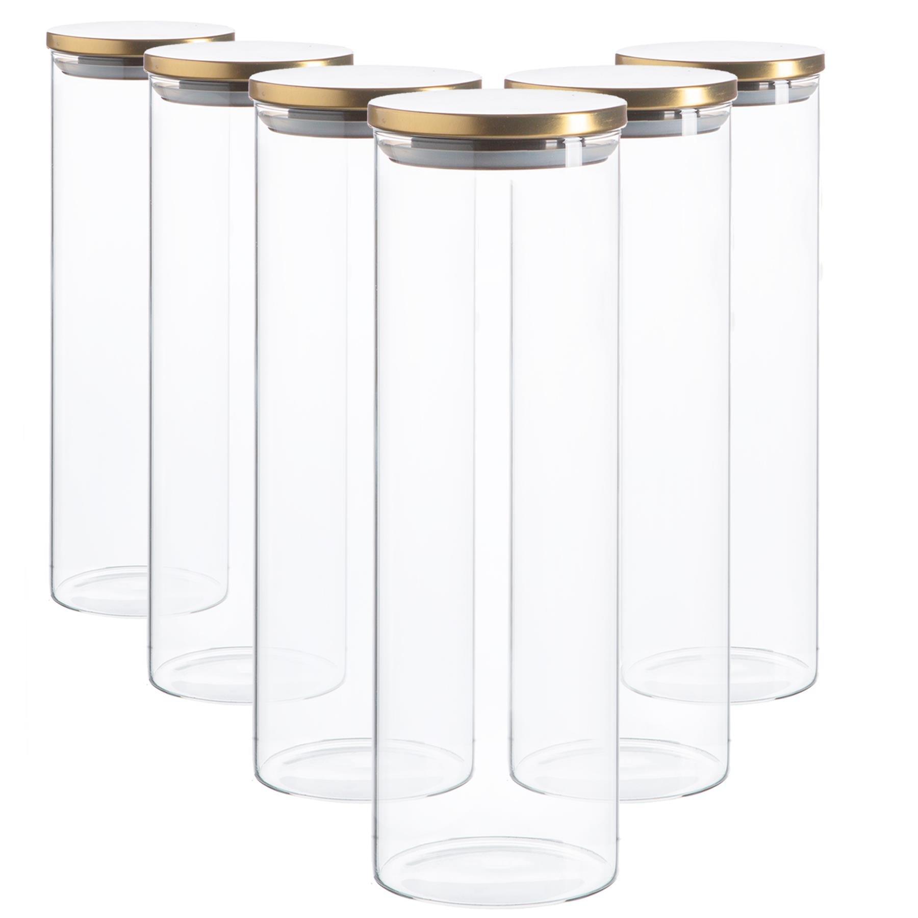 Kitchen & Food Storage Argon Tableware Glass Storage Jars with Metal