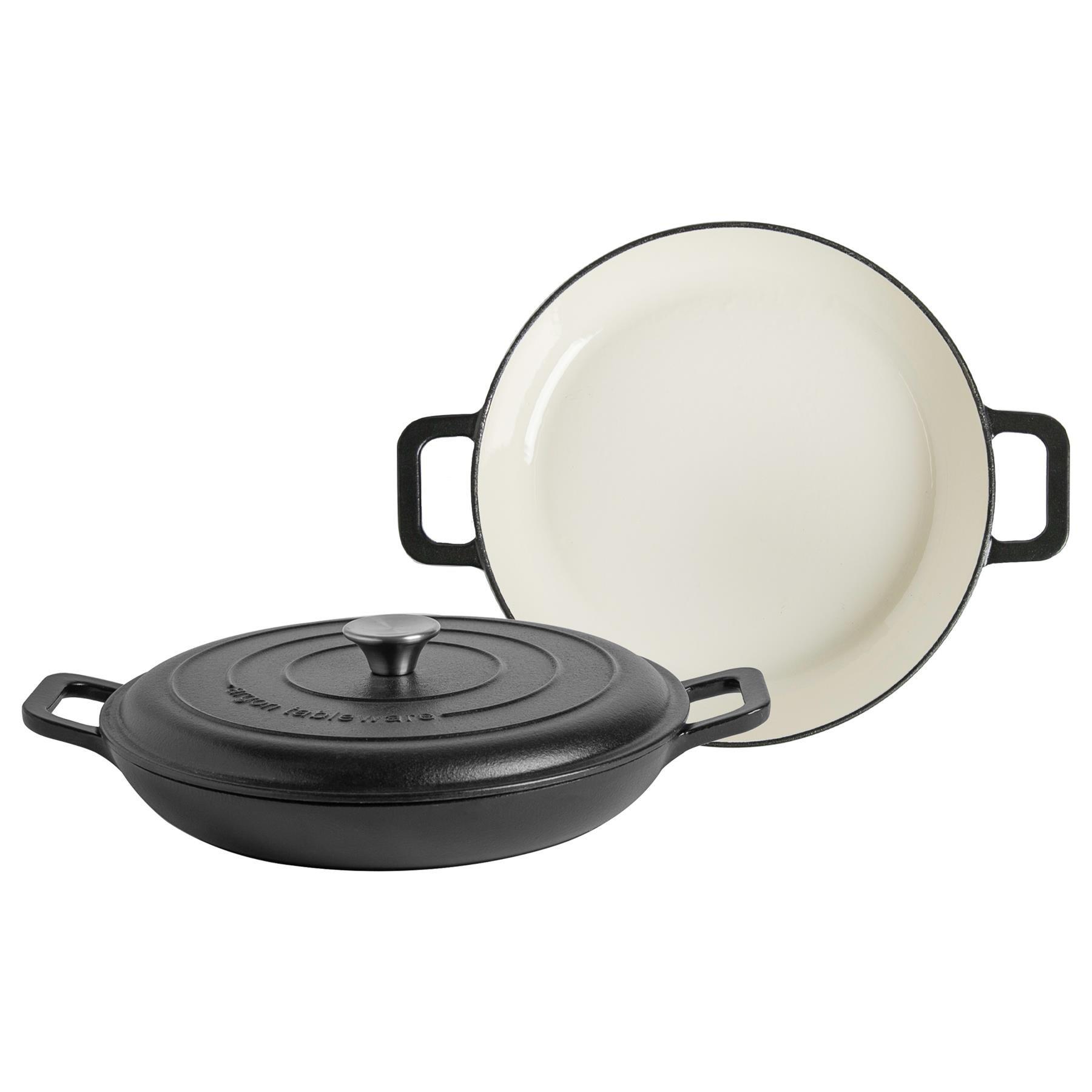 Cast Iron Shallow Casserole Dishes 2.3 Litre Pack of 2