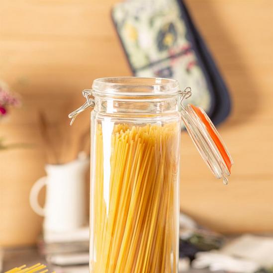 Argon Tableware Argon Tableware Glass Spaghetti Jars with Heart Labels - 2L - Clear - Pack of 6 6