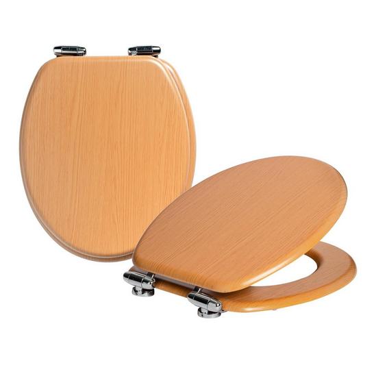 Harbour Housewares Wooden Soft Close Toilet Seats Pack of 2 1