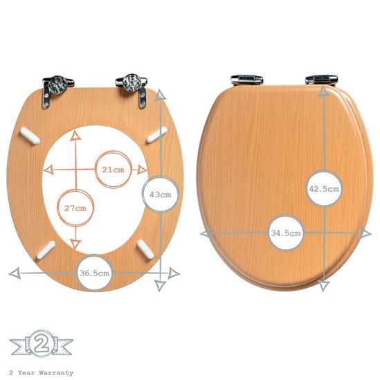 Harbour Housewares Wooden Soft Close Toilet Seats Pack of 2 3