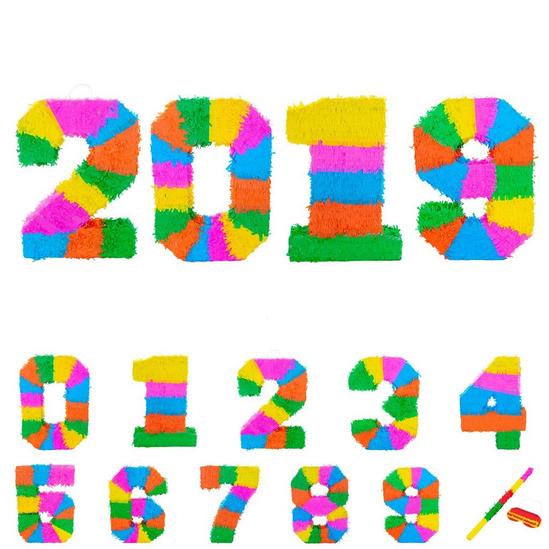 Fax Potato Pinata Set with Stick & Blindfold Happy New Year 2019 Rainbow 1