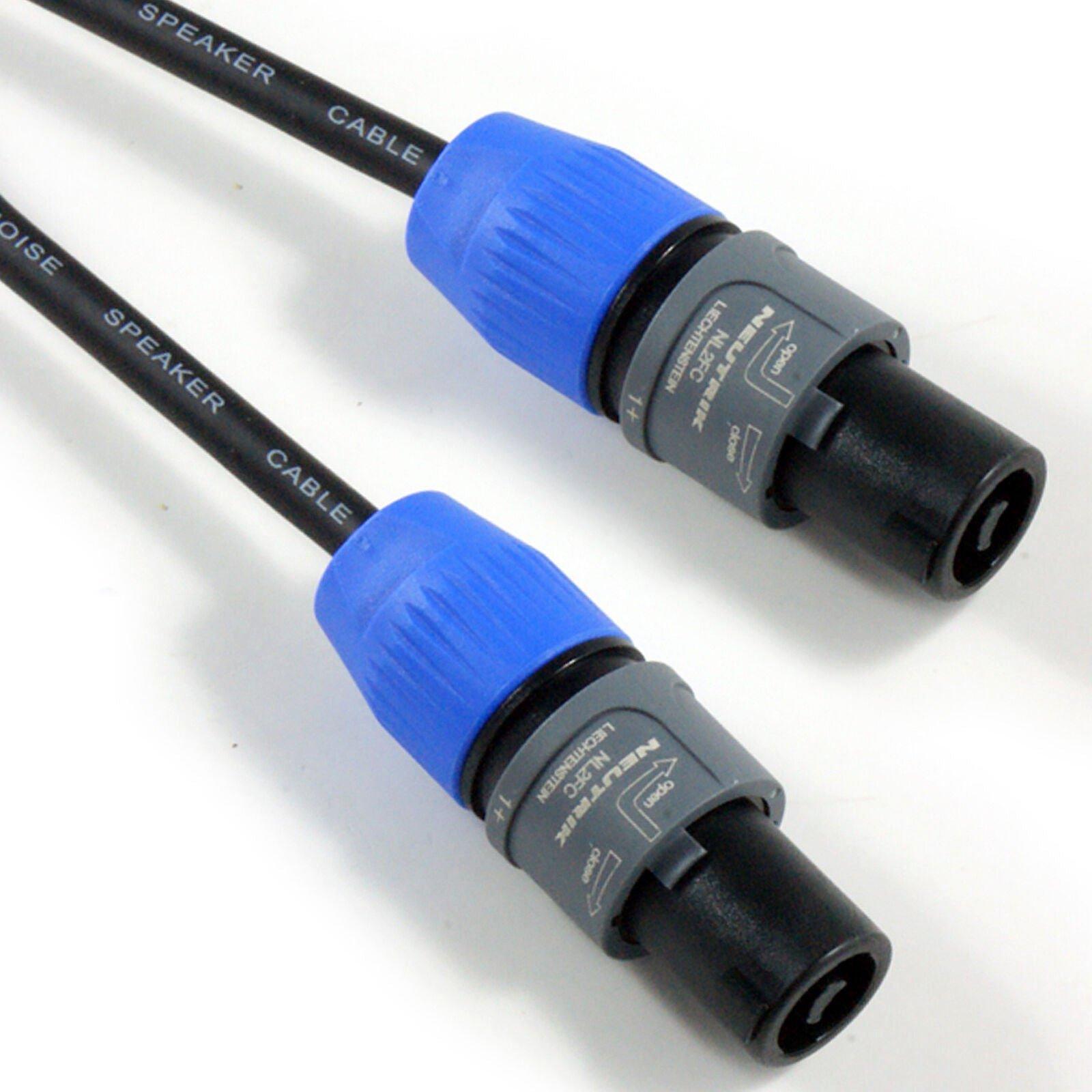 2x 6m Neutrik 2 Pole 1.5mmA2 Speakon Cable NL2FC to Male Plug Pro Speaker Amp