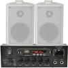 Loops 110W Bluetooth Amplifier & 2x 60W White Wall Speakers Wireless Bedroom HiFi Kit thumbnail 1