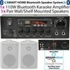 Loops 110W Bluetooth Amplifier & 2x 60W White Wall Speakers Wireless Bedroom HiFi Kit thumbnail 2