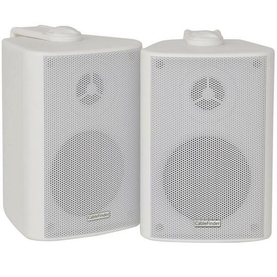 Loops 110W Bluetooth Amplifier & 2x 60W White Wall Speakers Wireless Bedroom HiFi Kit 4