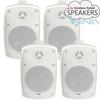 Loops 4x 4" 60W White Outdoor Rated Speakers 8 OHM Weatherproof Wall Mounted HiFi thumbnail 2