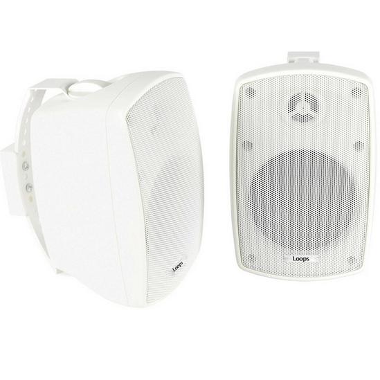 Loops 4x 4" 60W White Outdoor Rated Speakers 8 OHM Weatherproof Wall Mounted HiFi 3
