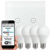 Loops WiFi Light Switch & Bulb 4x 10W E27 Warm White Lamp & Double Wireless Wall Plate thumbnail 1
