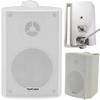 Loops 4x 3 60W White Outdoor Rated Garden Wall Speakers Wall Mounted HiFi 8Ohm & 100V thumbnail 3
