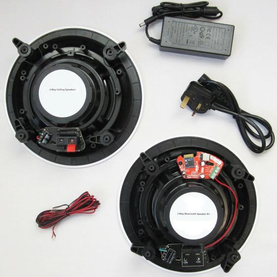 Loops Active Bluetooth Ceiling Speaker Kit 5.25" 80W Moisture Resistant Bathroom Audio 3