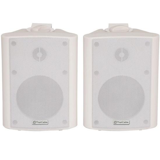 Loops Pair 4" 2 Way Stereo Speakers 70W 8Ohm White Mini Wall Mounted Background Hi Fi 1